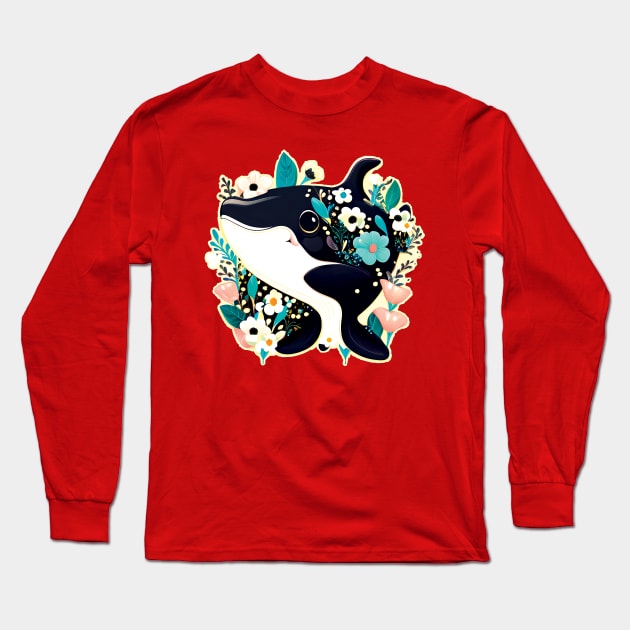 Superimposed Orca Whale Long Sleeve T-Shirt by mafiatees.intl